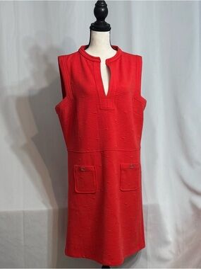 Tommy Hilfiger Sleeveless Red Textured Dress - Sz 14